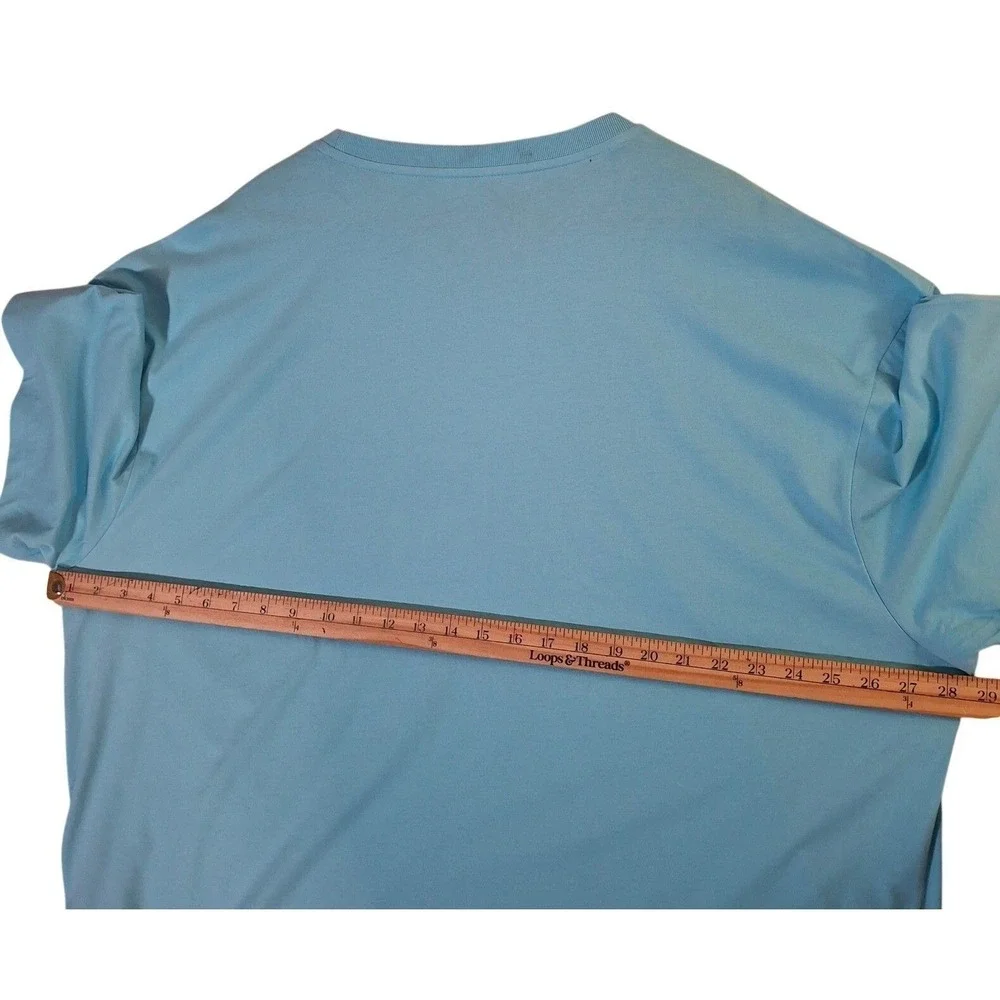 Polo Ralph Lauren Mens 2XB Big Blue Cotton Pocket T-Shirt Yellow‎ Pony Logo